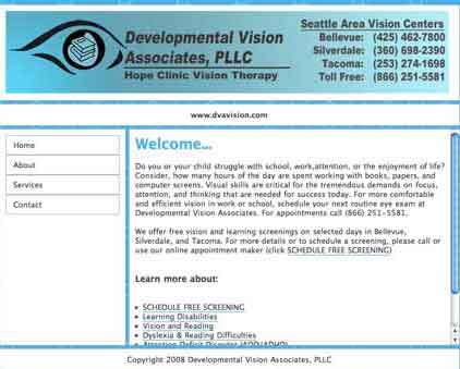 Screen shot Hope Clinic Old Website